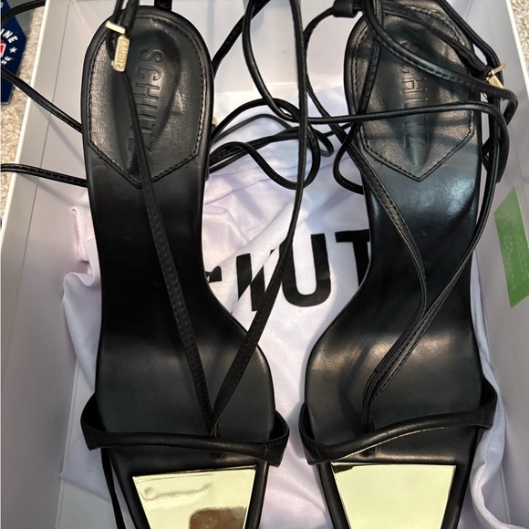 SCHUTZ Black Lace Up Stilettos - Picture 5 of 8